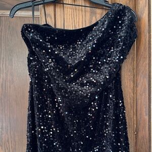 Holiday, Wedding Elegant Sequin Off-Shoulder Dress